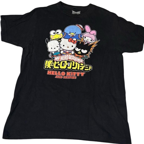 Tops - Black My Hero Academia x Hello Kitty T-Shirt